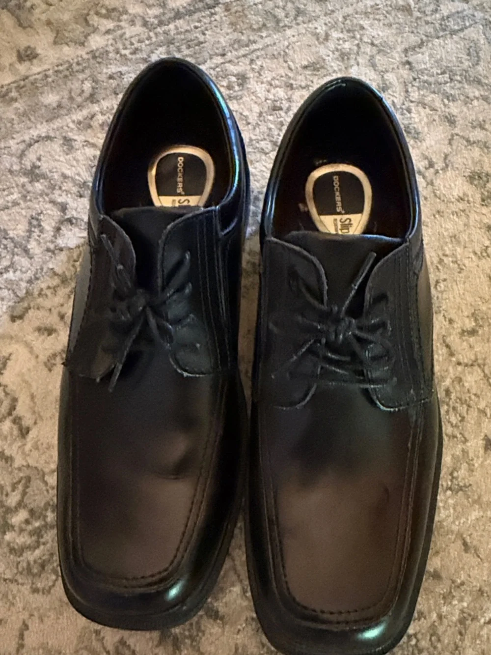 Dr. Scholl's Black Men's Lace-Up Square-Toe Dress Oxfords